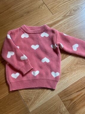100% Cotton Pink Heart Sweater